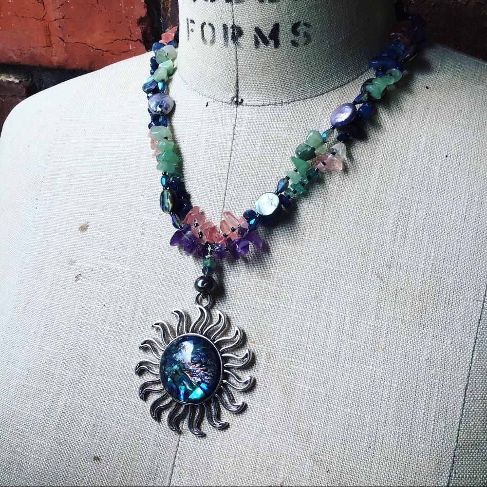 Handmade Summer Sunsets on the Patio Statement Necklace - Picture 12 of 16